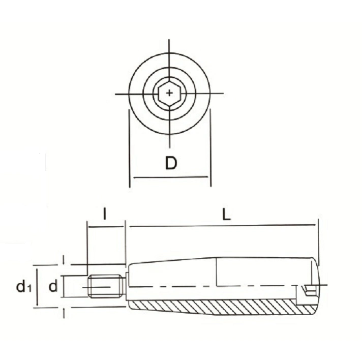 Milling Machine Screw on 10mm Male Thread Revolving Handle