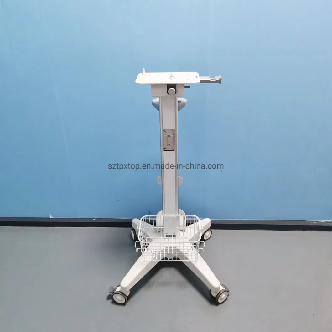 Hospital Medical Ventilator Cart Trolley with Circuit Support Arm Oxygen Humidifier Bracket