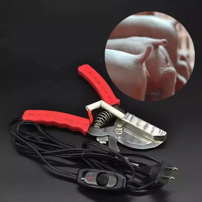 Pig Electric Heating Factory Price Cutting Tail Plier Clamp Red Handle Stainless Cut Pincer Bloodless Scissor