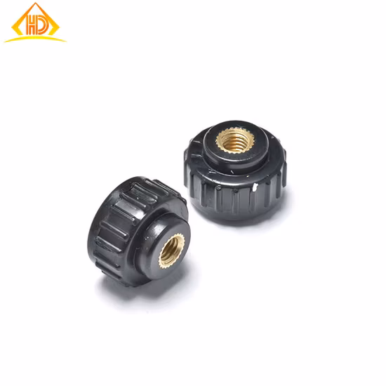 Knobs Handle Screw Clamping Nut Thread End Black Thumb Plastic Knob