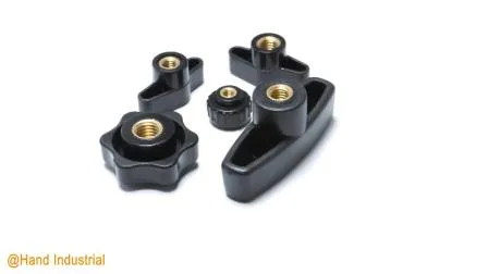 Knobs Handle Screw Clamping Nut Thread End Black Thumb Plastic Knob