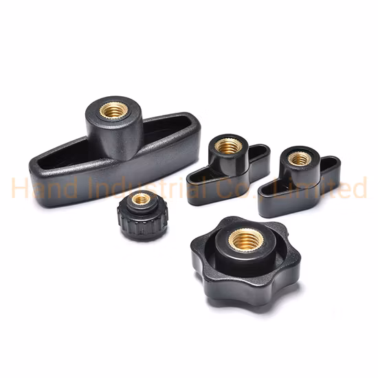 Knobs Handle Screw Clamping Nut Thread End Black Thumb Plastic Knob