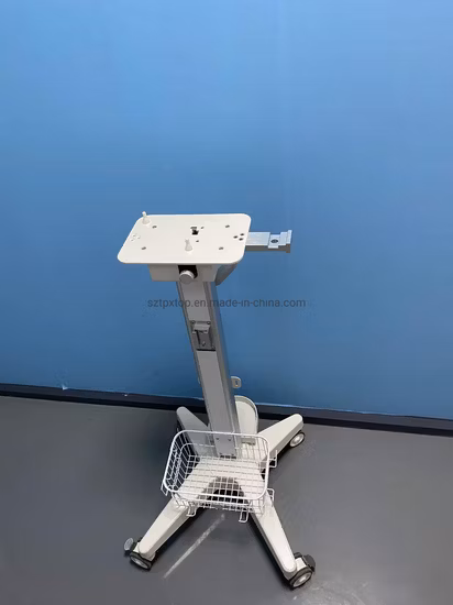 Hospital Medical Ventilator Cart Trolley with Circuit Support Arm Oxygen Humidifier Bracket